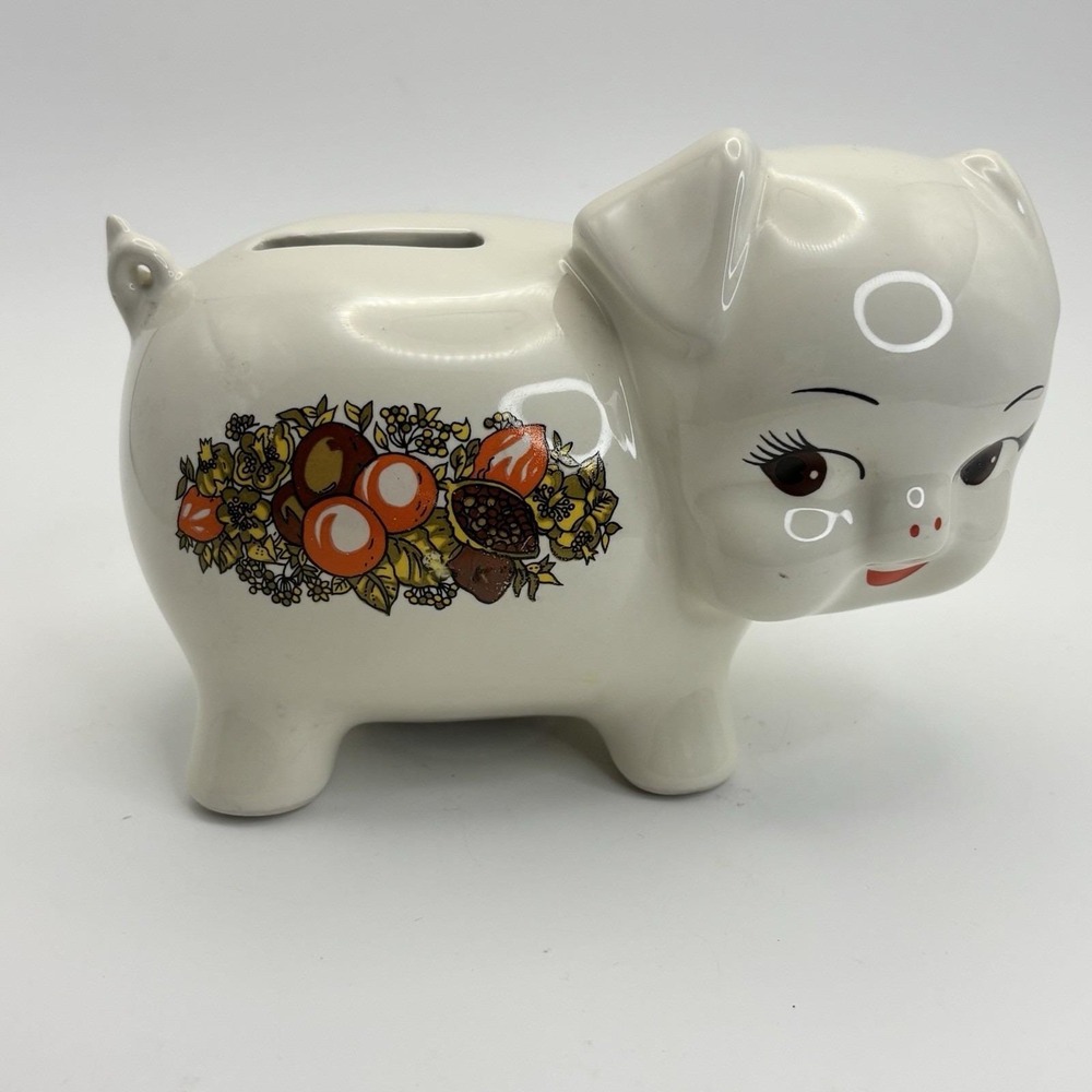 Rare Vintage‎ Corning SPICE OF LIFE Pottery Pig Piggy Bank  w/o Plug